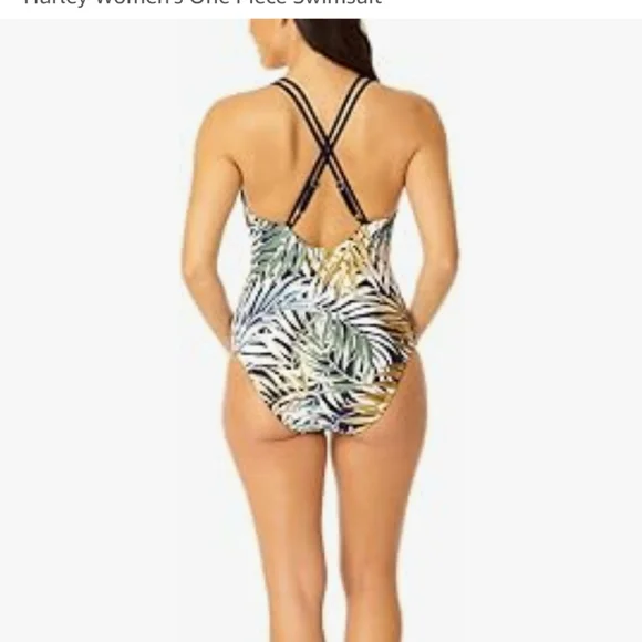 NWT Hurley women’s one piece palm print swimsuit - Picture 2 of 4